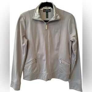 ✨NWOT✨Lauren Ralph Lauren Women's Active Gray with Silver Accents Zip Up Jacket
